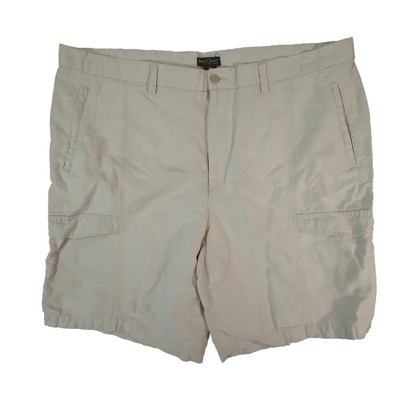 Boca classics cargo shorts men's 44 x 10 Beige tan lightweight linen blend - Picture 1 of 12